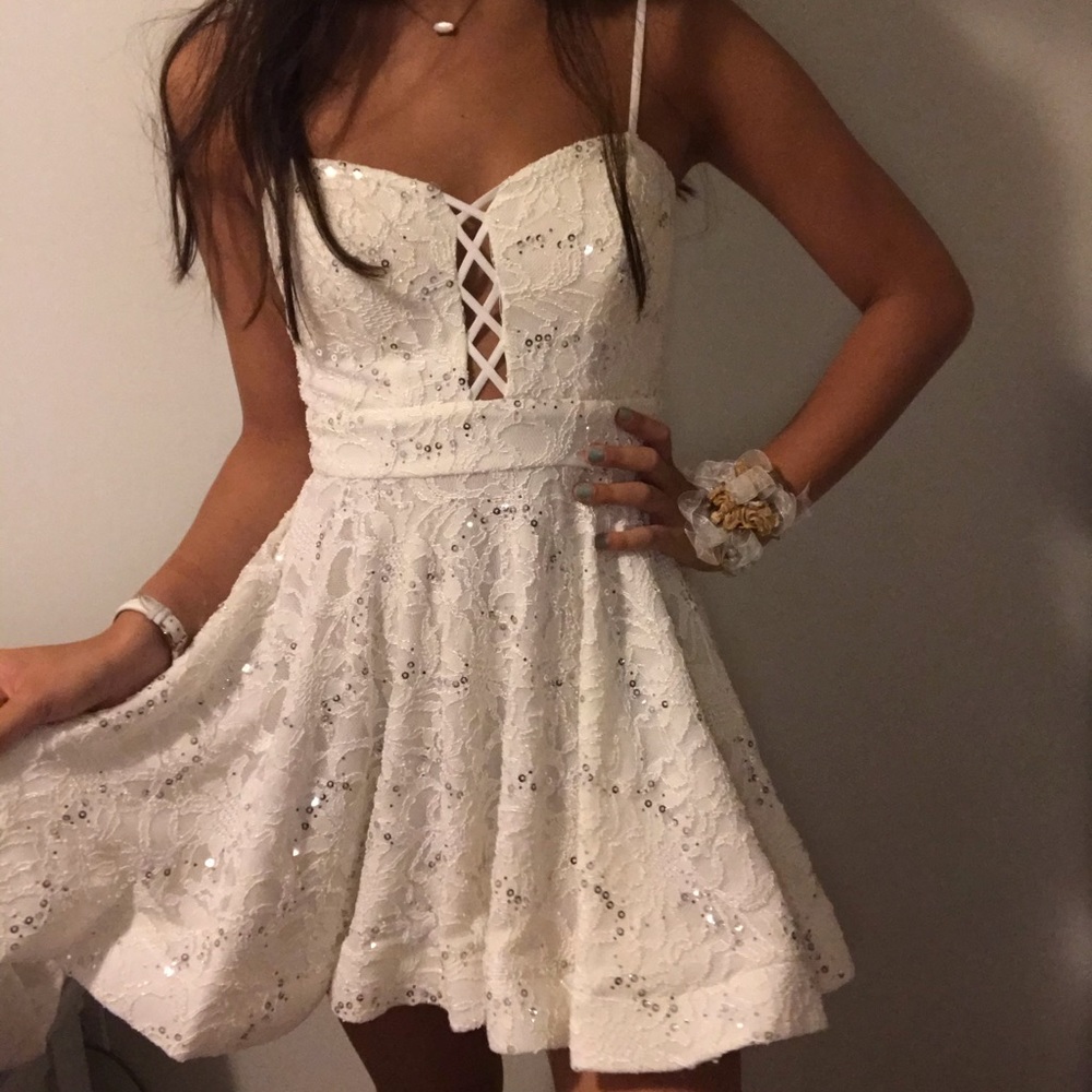 White Sparkly Formal Dress